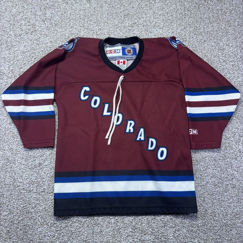 Colorado Avalanche CCM Hockey Jersey Boys Child One Size Red NHL Lace Up Youth